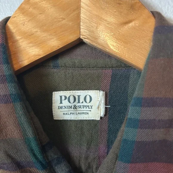 Polo Ralph Lauren Denim & Supply Men's L Brown Plaid Button Down Casual Shirt - Picture 4 of 6